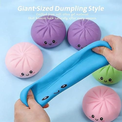 4 - Color Set - Dumpling Squishy Mystery Box,Dumpling Squishy,Cute Anxiety Relief Fidget ,Squeeze Dough Ball Stress Relief Hand Toys with Food Steamer Stretchy Desk Toys thumbnail 3