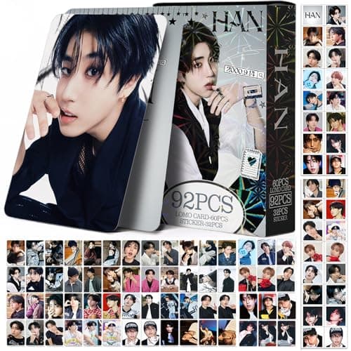 PYAJUU Stray Kids Photocards DO IT Album Photo Cards Straykids Postcard 2026 Lomo Cards Stray Kids Stickers Gift Merch For STAY KPOP Gift Box Set (HAN(BLACK)) - Image 1