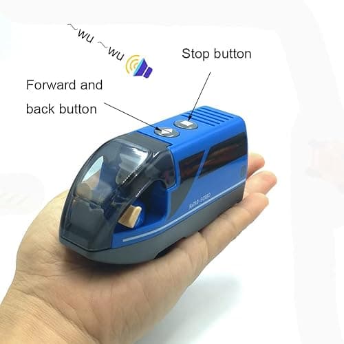 DSHMIXIA Battery Operated Train for Wooden Train Track Set Toys for Toddlers 3 4 5 Year Old Boys Kids Magnetic Couplings City Vehicle with Figures(Without Battery) thumbnail 3