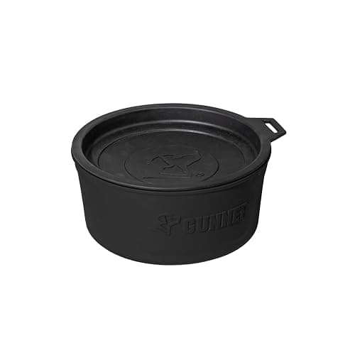 GUNNER black travel dog bowl w spill-proof lid - Image 1