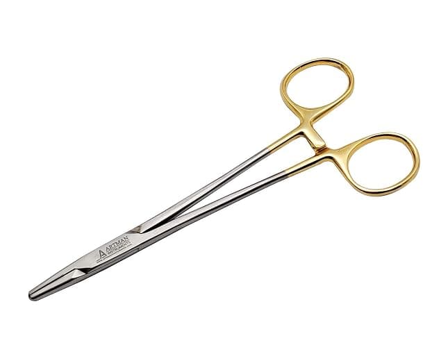 ARTMAN INSTRUMENTS Mayo Hegar Needle Holder 6" Tungsten Carbide Inserts, Gold Plated Needle Driver with Strong Lock, Serrated Jaws for Precise Suturing, Autoclavable thumbnail 8