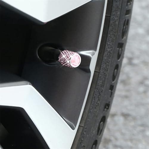 zipelo Bling Valve Stem Caps, 4 Pack Crystal Rhinestone Car Tire Valve Covers, Dustproof Stem Cap for Auto Wheel, Sparkling Tire Air Valves Cover, Universal for Most Vehicles (Pink) thumbnail 6