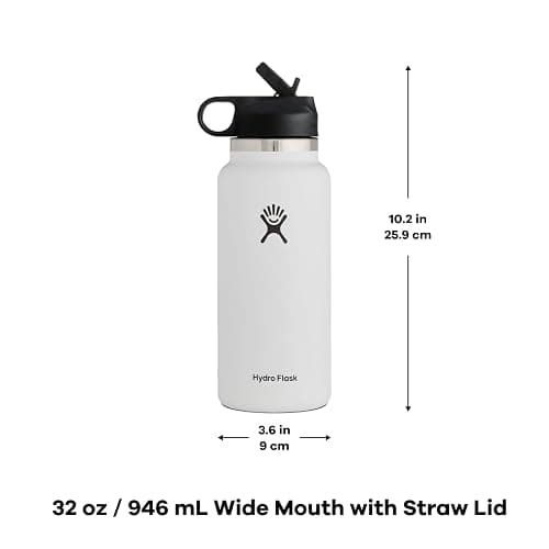 Hydro Flask 32 oz Wide Mouth Straw Lid White thumbnail 3