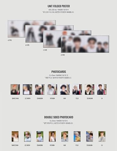 STRAYKIDS SKZ : NOEASY (A Type+B Type Set) 2nd Album CD-R+Unit Folded Poster+Double Sided Photocard+Photocards+Photobook+Sticker+Lyrics Book thumbnail 5