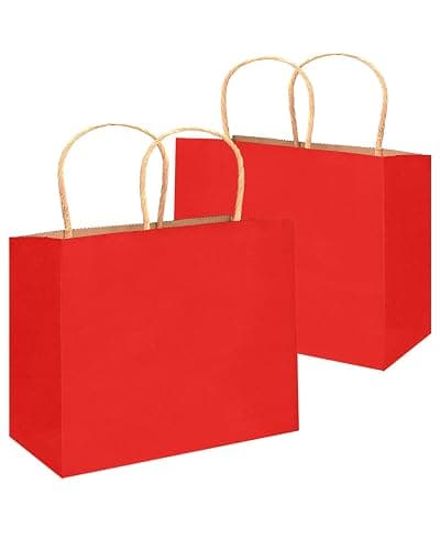 qiqee 13"x4.5"x10" Large Gift Bag with Handles Bulk 32PCS Gift Paper Bags Wine Red Bags Multiple Uses (Wide Large) thumbnail 2