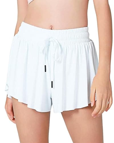 Girls Butterfly Shorts Kids Flowy Short 2-in-1 Girl's Skirts Athletic Skorts with Pocket - Image 1