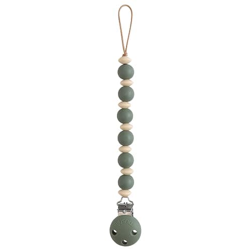 mushie 100% Silicone Baby Pacifier Clip BPA Free | Luna (Dried Thyme) - Dried Thyme - Image 1