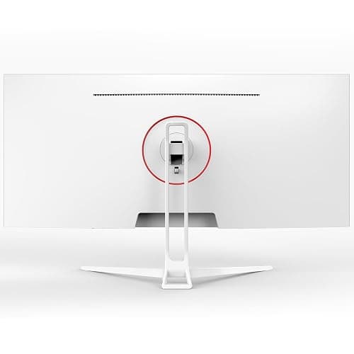CRUA 34'' White Gaming Monitor, 165HZ/144HZ, WQHD(3440x1440P) IPS UltraWide Screen Computer Monitors with Built-in Speakers, Supports FreeSync, 120% sRGB, HDMI 2.0 & DP 1.4, Wall Mountable Installs thumbnail 2