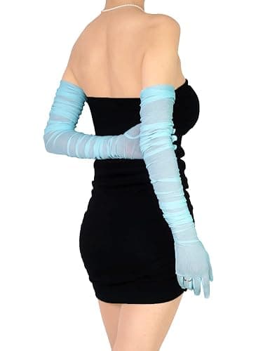 Women's Sexy Sheer Gloves Mesh Tulle Super Long Gloves Opera Christmas Costume Party Dance Glove thumbnail 7