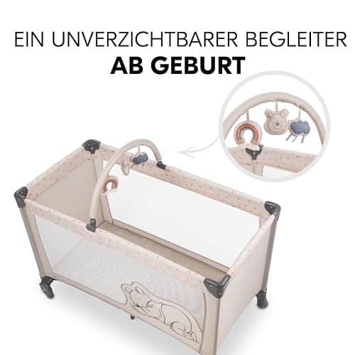 Hauck Reisebett Set Dream`n Play Go inkl. Alvi Reisebett-Matratze & Insektenschutz - Disney - Pooh Rainbow Beige - Beige thumbnail 7
