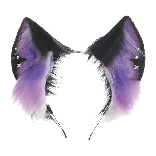 Faux Wolf Ears Headwear Faux Fur Headbands Headdress Halloween Animal Cosplay Costume Accessories for Women - Image 1