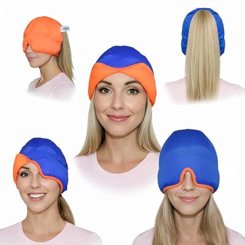 Soothie Migraine Cap & Headache Cap - Cooling Headache Relief Cap for Migraines, Tension & Sinus Pressure - Wearable Migraine Mask & Ice Head Wrap - Cold Compress Hangover Cap, Total Blackout thumbnail 3