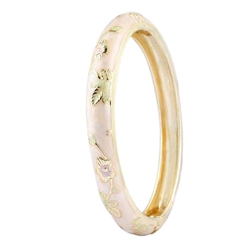 DLYFNVEV Vintage Flower Bangle Chinoiserie Cloisonne Bracelet For Women Summer Elegant Vibrant Ethnic Jewelry Gifts - Image 1