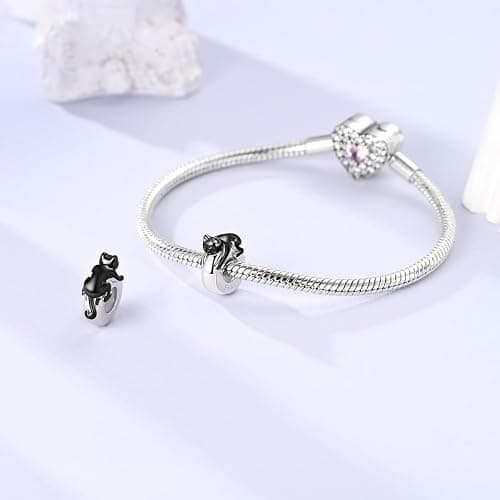 NARMO 925 Sterling Silver Safety Chain for Charms Bracelets Butterfly Clip Spacer Charm Lock Stopper Bead For Europen Snake Bracelets thumbnail 2