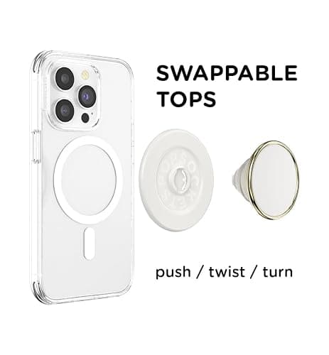 PopSockets Phone Grip for MagSafe with Kickstand, Magnetic Stand, Swappable Top, Secure Hold for iPhone MagSafe Cases, Phone & Tablet Grip, Cute PopSockets - Enamel Coconut Crème thumbnail 5