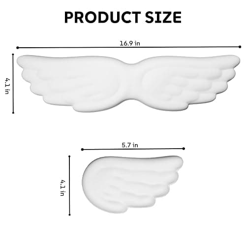 White Angel Wings Ergonomic Memory Foam Wrist Rest, Computer Keyboard and Mouse Set, Cute Gaming Keyboard Wrist Support pad, PU Leather Surface, Non-Slip and Waterproof, Includes a Cleaning Brush. thumbnail 3