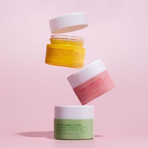 W7 Sweet Dreams Overnight Lip Mask Trio - Strawberry, Apple & Grapefruit Flavor Gift Set - Vitamin E, Aloe Vera and Grape Seed Oil - For Hydrated, Full Looking & Irresistible Lips thumbnail 2