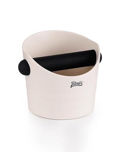 Bincoo Small Coffee Knock Box 4.5 Inch - Espresso Knock Box Accessories for Coffee Grounds Container - Multifunctional, Suitable for Home & Bar.(Off-white) - Image 1