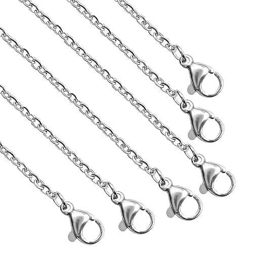 6 PCS Stainless Steel Necklace Chain,1.5/2.4mm Width, 18" 20" 24" Length,Chain for Jewellery Making Chains Stainless Steel,Durable Versatile DIY Jewelry for Necklaces Accessories - Image 1