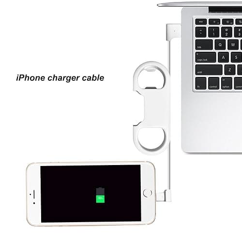 Lightning Cable for iPhone + Keychain + Bottle Opener + Aluminum Carabiner Portable Multifunction Key Chain USB Charging Cable Short Cable for iPhone X/8/7/6S, Gift for Men and Women (White) thumbnail 3
