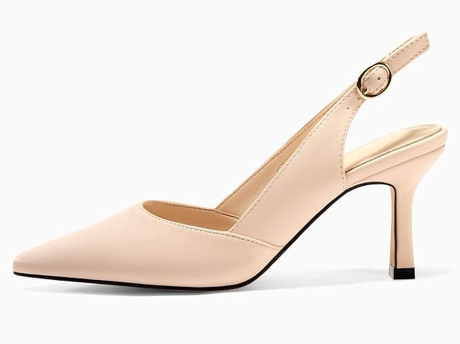 Rilista Women's Slingback Kitten Heels Closed Pointed Toe thumbnail 4