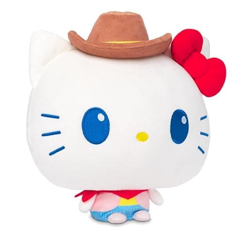 TeeTurtle Cloudheads Cowgirl Hello Kitty Plush - 8-Inch Amazon Exclusive Official Sanrio Stuffed Animal with Embroidered Details - Soft Cuddly Plush Toys for Kids, Teens, and Adults thumbnail 3