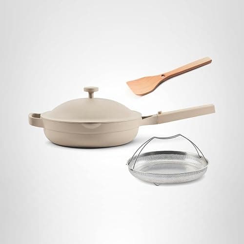 Our Place Always Pan 2.0-10.5” (2.6 Qt) Nonstick, Toxin-Free Ceramic Cookware | Patented 10-in-1 Aluminum Frying & Sauté Pan | Safe for Oven, Induction & All Cooktops up to 450°F | Steam thumbnail 7
