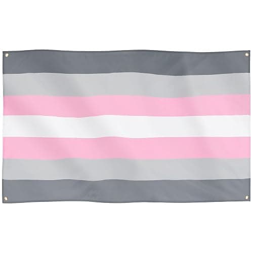 Runesol Demigirl Pride Flagge, 91x152 cm, 4 Ösen, eine in jeder Ecke, Gay Pride Flagge, LGBT+ Flagge, Pride Fahne, Premium-Fahnen für drinnen und draußen, lebendige Farben, Festival Parade Feier - Image 1