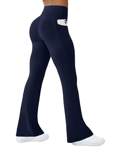 COPYLEAF Womens Yoga Pants with Pockets High Waisted Flare Leggings Bell Bottom Yoga Dress Pants Seamless Bootcut Pants - Image 1