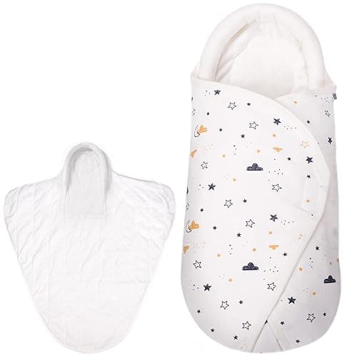 Asnewkit Swaddle Blanket for Newborns,Newborn Sleeping Bag 0-3 months 100% Organic Cotton Baby Swaddles,Baby Wrap Blanket,Swaddles for Newborn (White) - Image 1