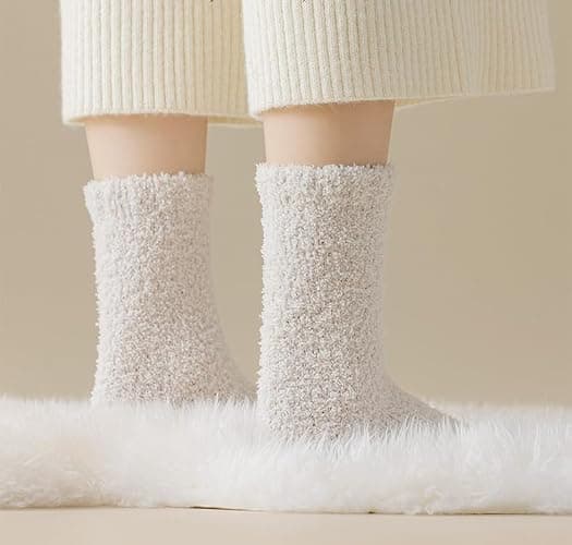 Kelabia Women Fuzzy Socks Warm Fluffy Socks Japanese Thick Slipper Socks Aesthetic Fleece Long Socks thumbnail 7