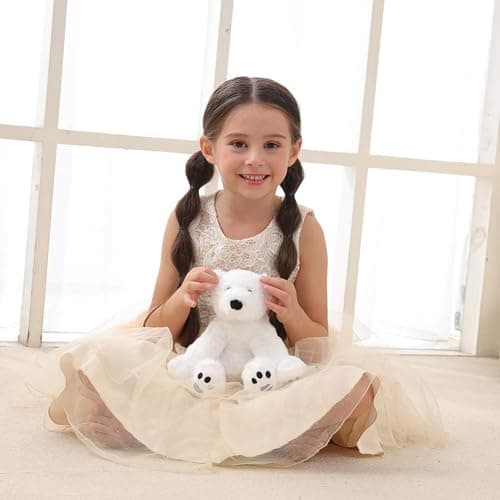 Apricot Lamb Toys Plush White Polar Bear Stuffed Animal Soft Cuddly Perfect for Child （White Polar Bear ，8 Inches - Small-8" thumbnail 6