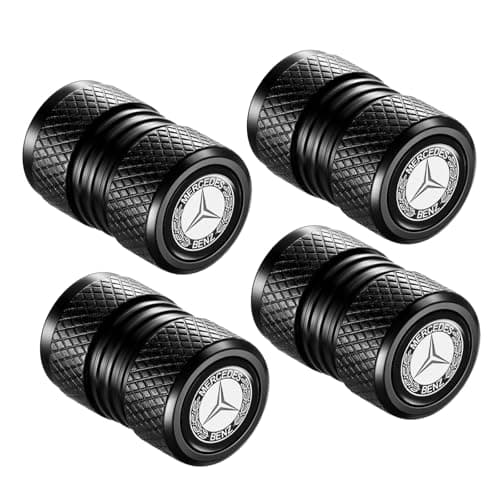 4-Pack Tire Valve Stem Caps for Mercedes Benz A C E S Class Series GLK CLA GLA GLC GLE CLS SLK, Car Decorative Accessories, Aluminum Alloy Valve Stem Caps-BC - Image 1