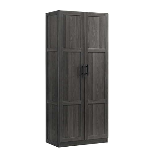 Pemberly Row Engineered Wood Storage Cabinet, Storage Cabinet Furniture Designed for Household Organization Use, Engineered Wood Construction in Dark Wood and Graphite Black Finish thumbnail 4