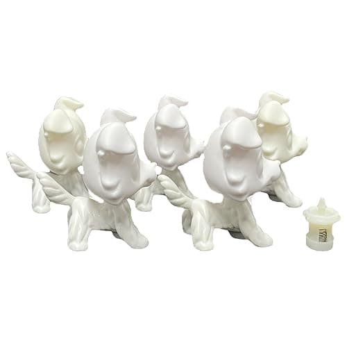 LPSCB 5pcs/Pack Bobble Head White Base for Painting Animal Toy Pet Shop Custom Blank Model DIY OOAK Paint Design (Collie) thumbnail 4