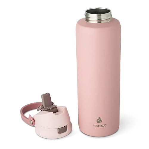 Manna Hydra Stainless Steel Insulated Water Bottle with 2-in-1 Lid - 32 Oz - Rose Quartz thumbnail 3