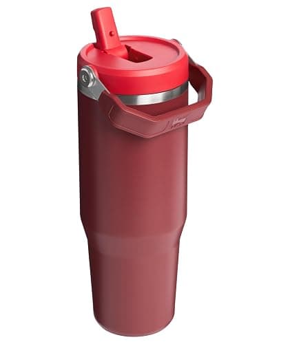 STANLEY IceFlow 2.0 Flip Straw Tumbler with Handle 30 oz | Twist On Lid and Flip Up Straw | Leak Resistant Water Bottle | Insulated Stainless Steel | BPA-Free | Cranberry thumbnail 4
