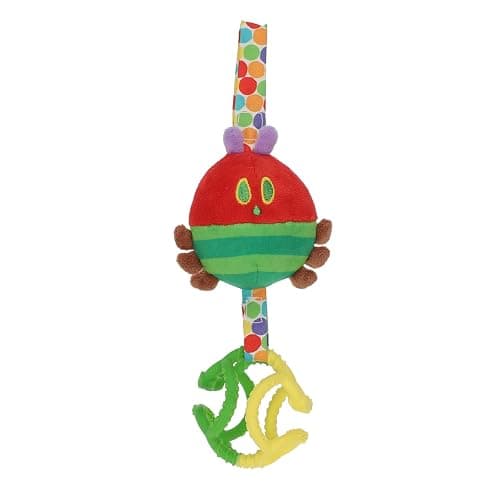 Eric Carle Very Hungry Caterpillar Chime Toy with Silicone Gummi Ogobolli – Makes Sound When Shaken and Great for Teething – Hanging Loop for On The Go - Image 1