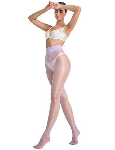 LABELLA Multicolor 15D Shiny Tights Ultra Sheer Stylish Pantyhose with Silky Smooth & Nude-Invisible Feel - Image 1
