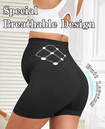 Y25D Maternity Shapewear Seamless Underwear Over Bump Pregnancy Shorts High Waist Panties Under Dress Belly Support thumbnail 3