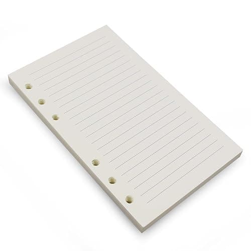 6-Ring A6 Binder/Planner Refill Paper, 6 Hole,6 3/4 x 4 1/8 Inches Refillable White Paper for Loose Leaf Binder Notebook Diary Traveler Journal Inserts, 80 Sheets/160 Pages,Lined - Image 1