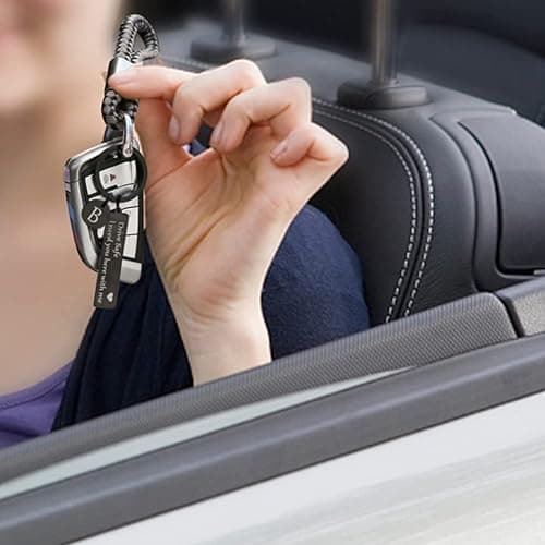 drive safe keychain for him her - key chains for men i need you here with me i love you gifts for boyfriend birthday thumbnail 5
