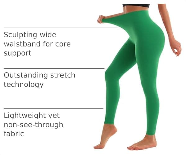 Blue Breath Leggings for Women High Waisted, Buttery Soft Yoga Pants, Non See Through Light Tummy Control Athletic Pants thumbnail 4