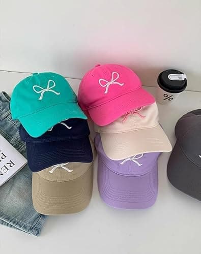 Trendy Bow-Tie Baseball Cap for Women and Men Trucker Hats Y2k Adjustable Fashion Sun Hat with Visor for Hiking & Travel thumbnail 7