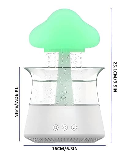 COLORLIFE Rain Cloud Mushroom Humidifier Lamp – Soothing Waterfall Night Light with Rain Sounds, Sleep Aid & Relaxation Desk Lamp, Ideal Gift for Kids, Men, Women – Perfect for Birthday, Holiday thumbnail 2