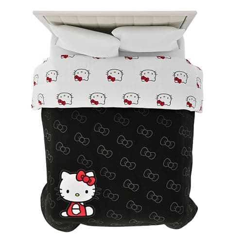 Franco Collectibles Hello Kitty Bedding Super Soft Cozy Microfiber Reversible Comforter, Queen, (Officially Licensed Product) - Image 1