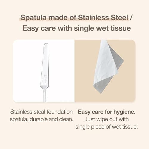 STUDIO17 Foundation Spatula Made of Stainless Steel | Professional Makeup Spatula for Even Application of Foundation | Double Edged Spatula for Small Area of Face | Pouch Included for Clean Storage thumbnail 4