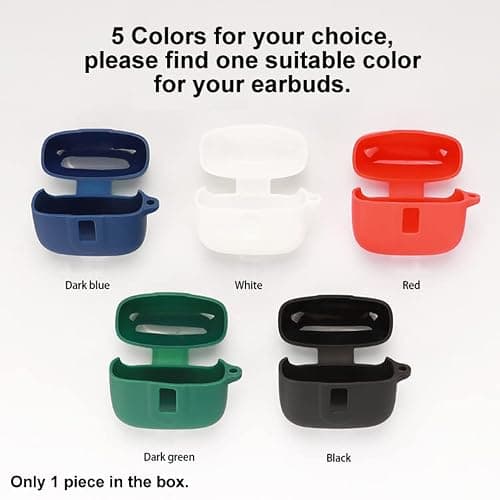 smaate Earbuds Case Compatible with TAGRY X08 Wireless Headphone, Silicon Protective Cover with keychain, with window for LED display, White thumbnail 4