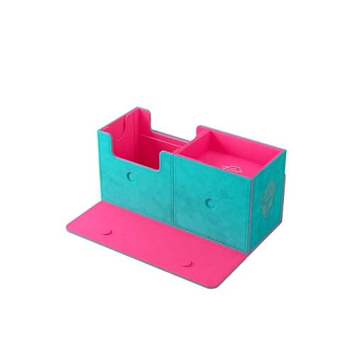 Gamegenic The Academic 133+ XL Premium Deck Box | Double-Sleeved Card Storage | Card Game Protector | Holds Up to 122 Cards Plus Game Accessories | Teal/Pink Color | Made thumbnail 5