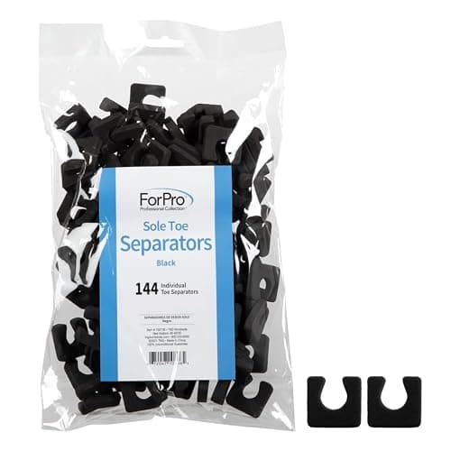 ForPro Sole Toe Separators - Black Luxurious Foam Separators - Individual Toe Separators for Pedicures – 144-Count - Image 1